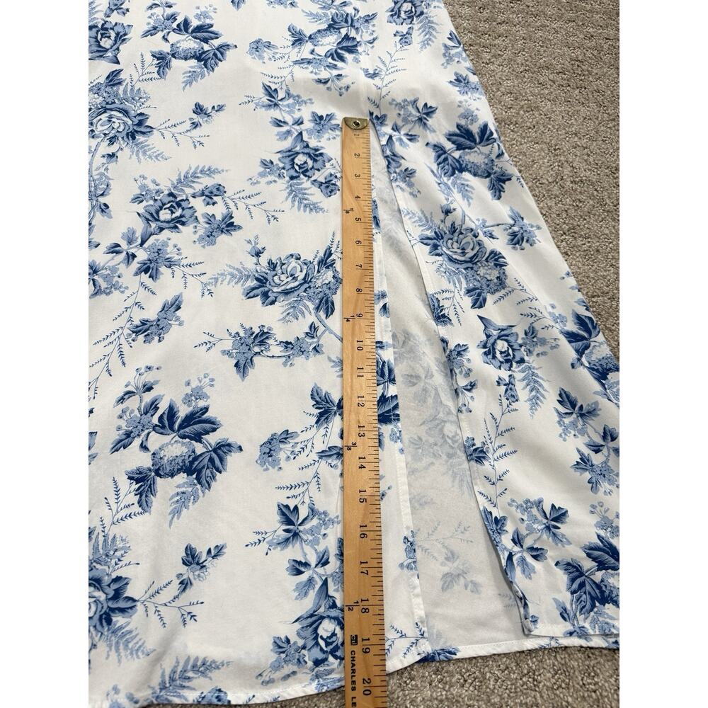 Billy J Alessandra Tie Up Midi Dress - Blue Floral - Size 16 - Tie Strap - Picture 11 of 15